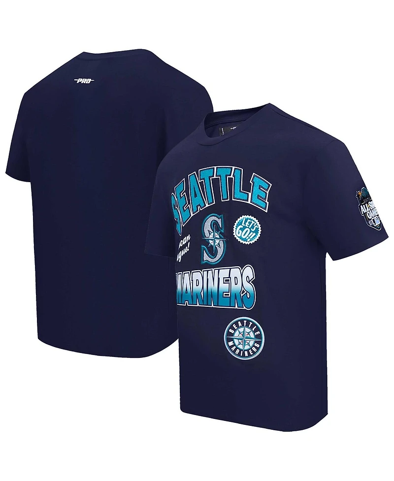 Pro Standard Men's Navy Seattle Mariners Turn It Up Dropped Shoulder T-Shirt