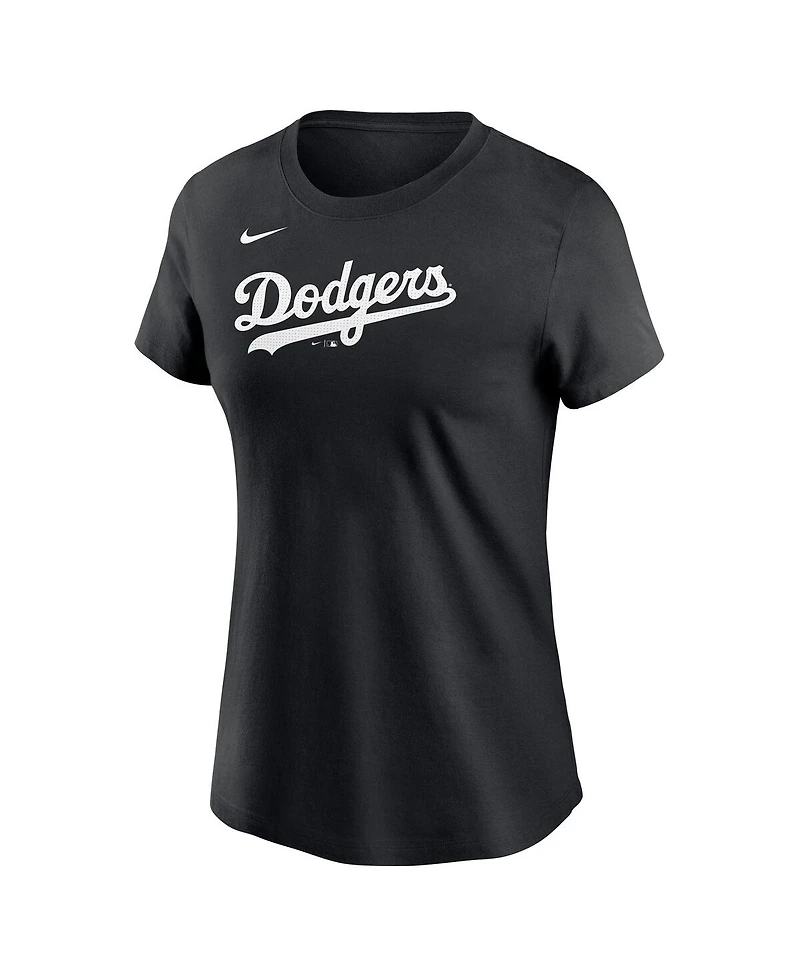 Nike Women's Black Los Angeles Dodgers Wordmark T-Shirt
