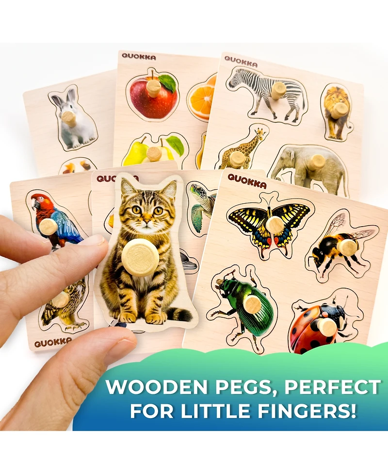 Quokka Wooden Puzzles for Toddlers 1-3 – Pegged Puzzles for Kids