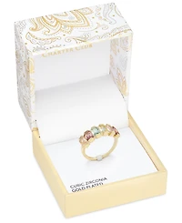 Charter Club Gold-Tone Multicolor Crystal Ring, Exclusively at Macy's
