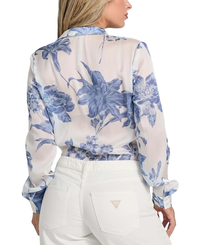 Guess Women's Printed Button-Front Shirt