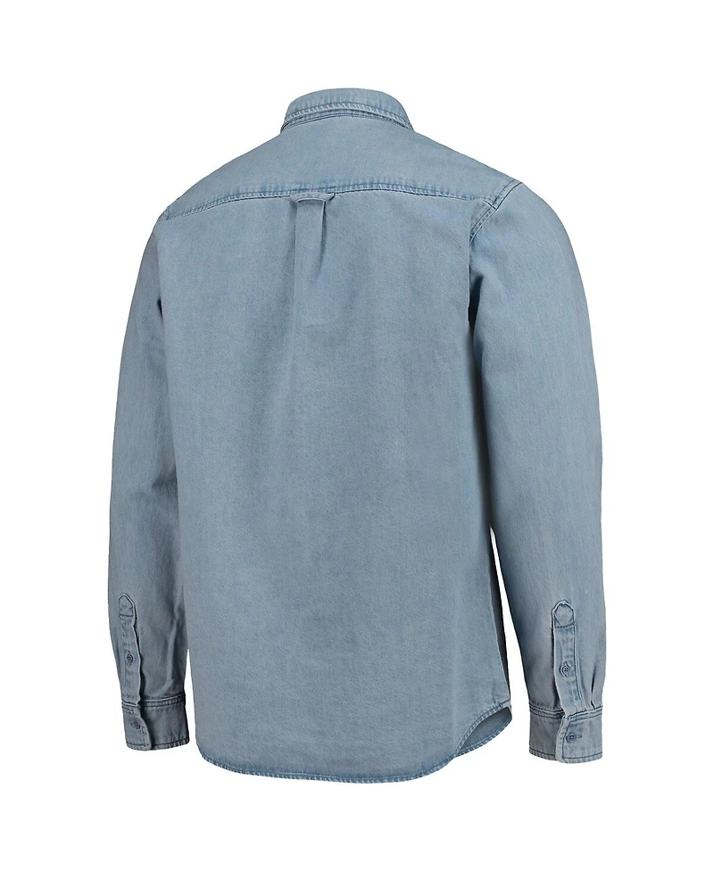 The Wild Collective Men's Blue Charlotte Fc Denim Button-Down Long Sleeve Shirt