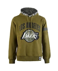Two Hype x Nba Men's Olive Los Angeles Lakers Culture Hoops Collection Premium Pullover Hoodie