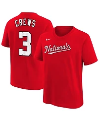 Nike Big Boys and Girls Dylan Crews Red Washington Nationals Player Name Number T-Shirt