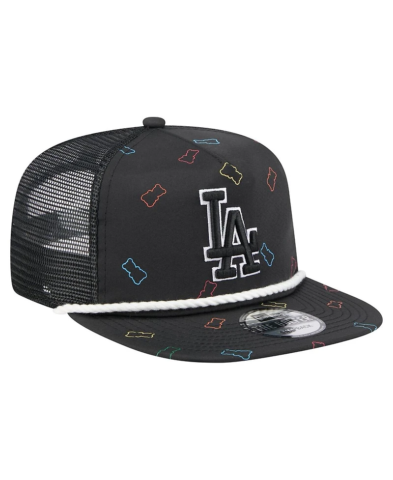 New Era Men's Black Los Angeles Dodgers Gummy Golfer Trucker Adjustable Hat