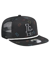 New Era Men's Black Los Angeles Dodgers Gummy Golfer Trucker Adjustable Hat