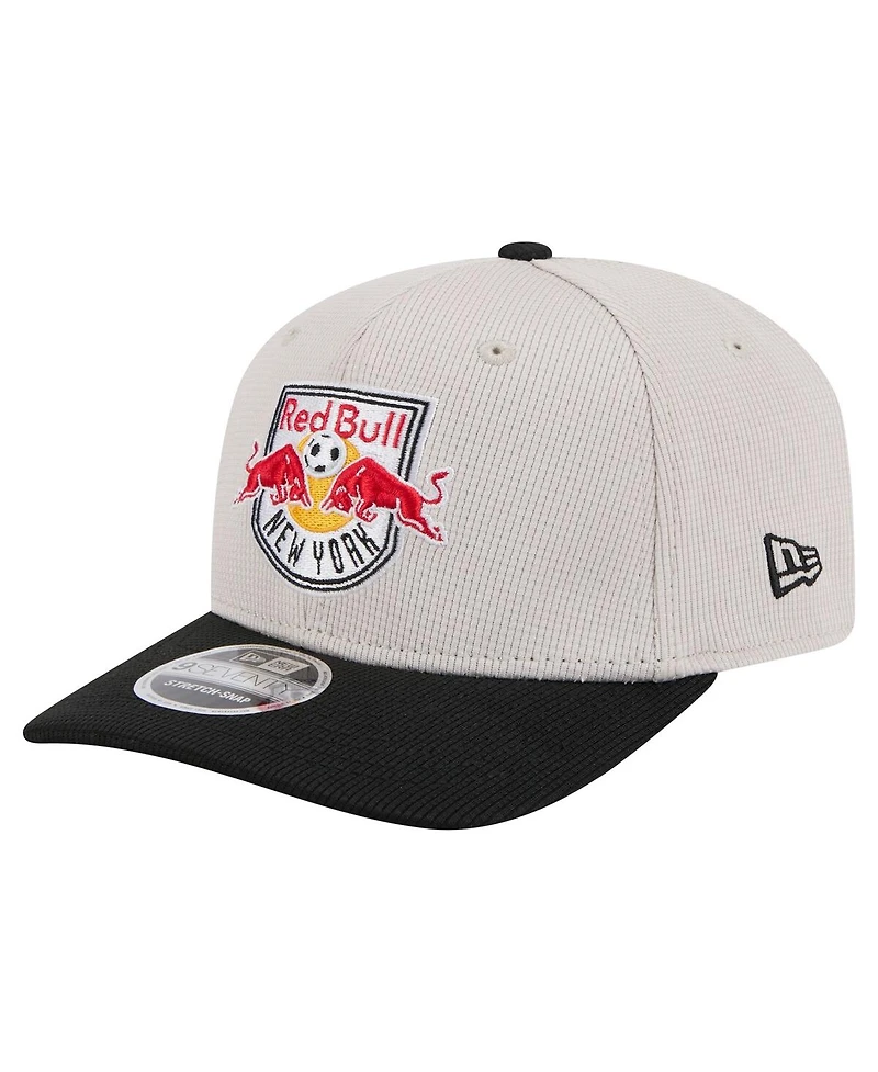 New Era Men's Khaki/Black New York Red Bulls 2025 Jersey Hook 9SEVENTY Stretch-Snap Hat