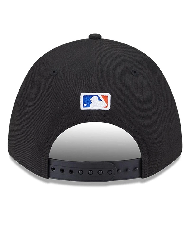 New Era Men's Black New York Mets Player Replica 9FORTY Adjustable Hat