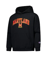 Champion Big Boys and Girls Black Maryland Terrapins Campus Pullover Hoodie