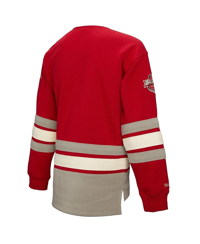 Mitchell & Ness Women's Red Detroit Wings Heritage Lace-Up Pullover Sweatshirt