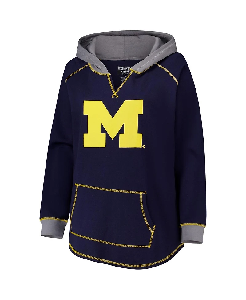 Fanatics Women's Navy Michigan Wolverines Plus Boom Pullover Hoodie