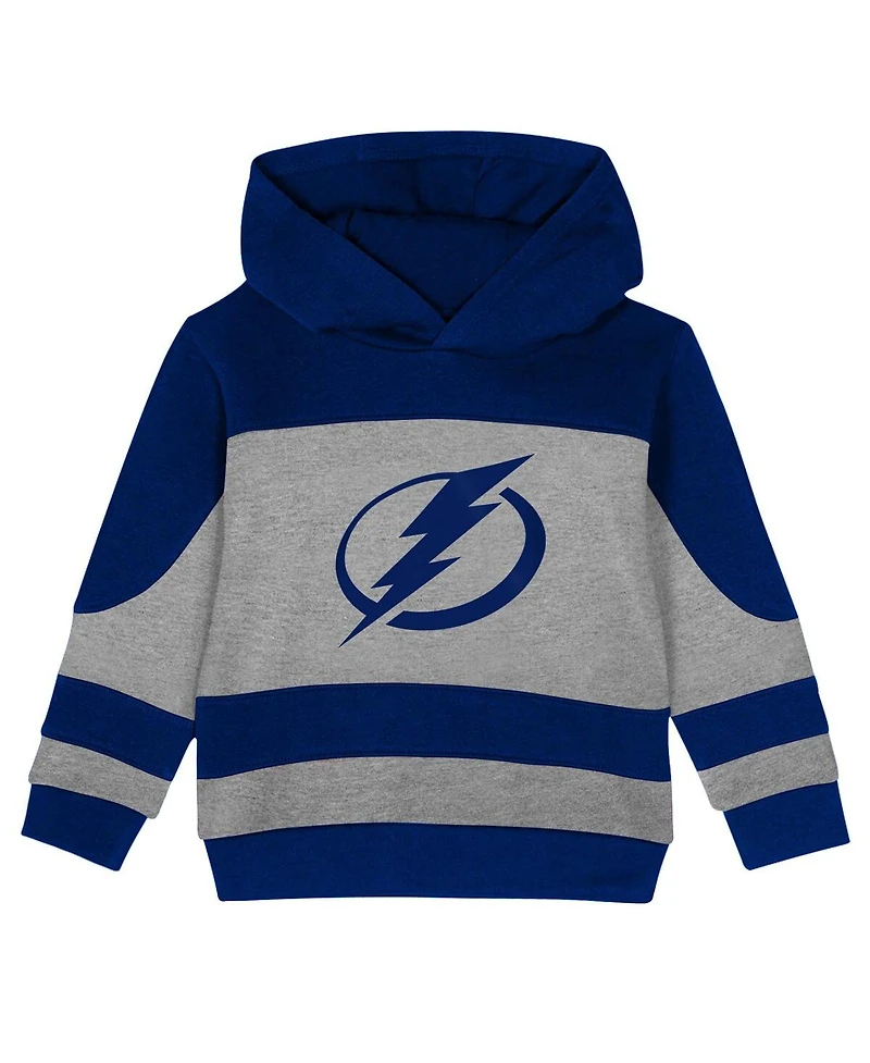 Outerstuff Toddler 2-Piece Blue/Heather Gray Tampa Bay Lightning Puck Hero Fleece Hoodie and Sweatpants Set
