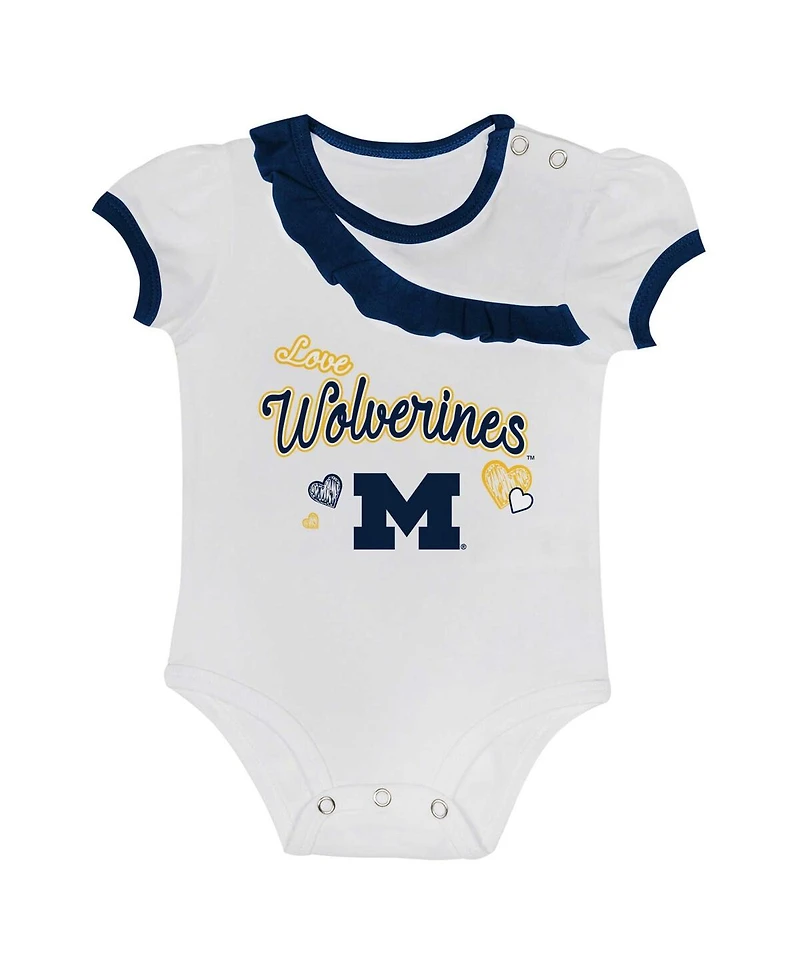 Outerstuff Baby Boys and Girls 2-Piece Michigan Wolverines Love My Team Bodysuit and Skirt Set