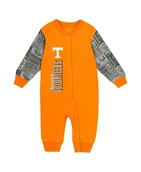 Outerstuff Baby Boys and Girls Tennessee Orange Volunteers Playbook Color Block Long Sleeve Coveralls
