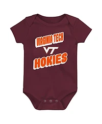Outerstuff Newborn Maroon Virginia Tech Hokies Sunday Comics Bodysuit 3-pack