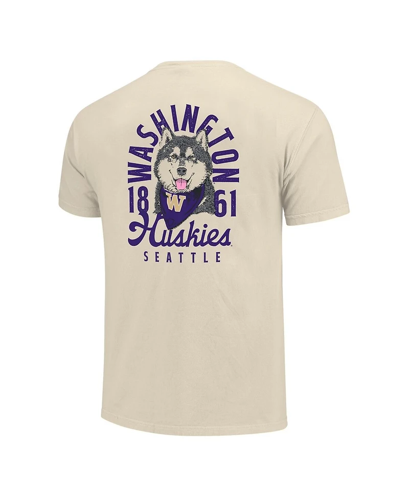 Image One Men's Cream Washington Huskies Comfort Colors Mascot Overlay T-Shirt