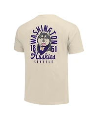 Image One Men's Cream Washington Huskies Comfort Colors Mascot Overlay T-Shirt