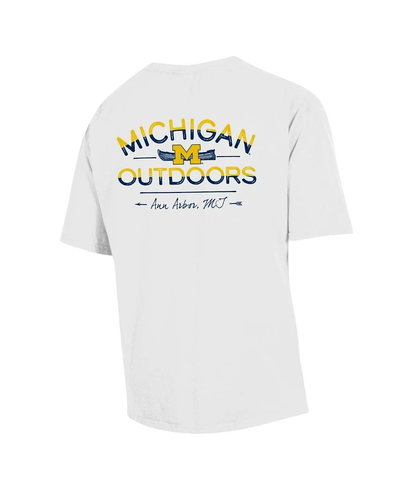 Comfortwash Men's Comfort Wash White Michigan Wolverines Great Outdoors T-Shirt