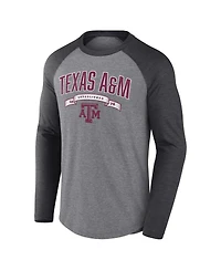 Fanatics Men's Gray Texas A M Aggies Banner Year Tri-Blend Raglan Long Sleeve T-Shirt