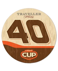 Wincraft Justin Allgaier Traveler Whiskey 14" Round Wood Sign