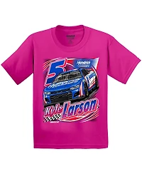 Hendrick Motorsports Team Collection Big Boys and Girls Pink Kyle Larson T-Shirt