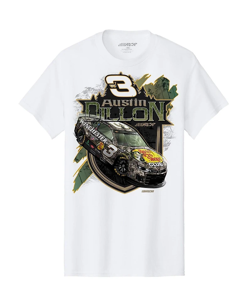 Richard Childress Racing Team Collection Men's White Austin Dillon Bass Pro Shops Car T-Shirt
