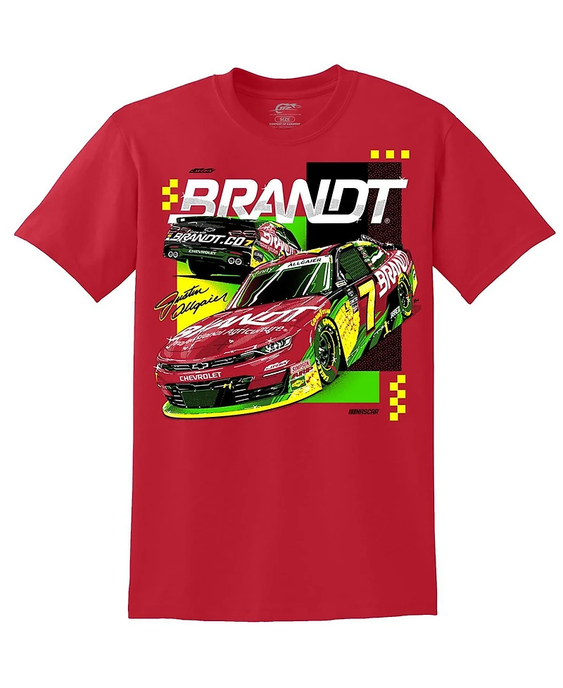 Jr Motorsports Official Team Apparel Men's Red Justin Allgaier Brandt Car T-Shirt