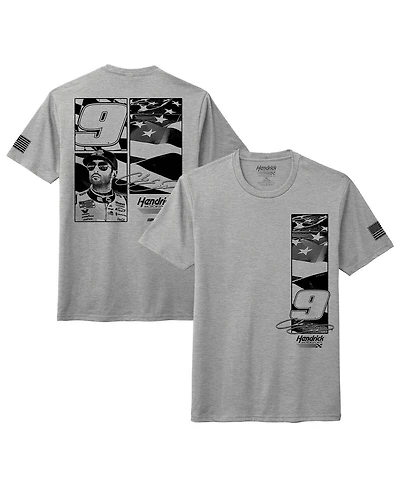 Hendrick Motorsports Team Collection Men's Heather Gray Chase Elliott Napa Flag T-Shirt