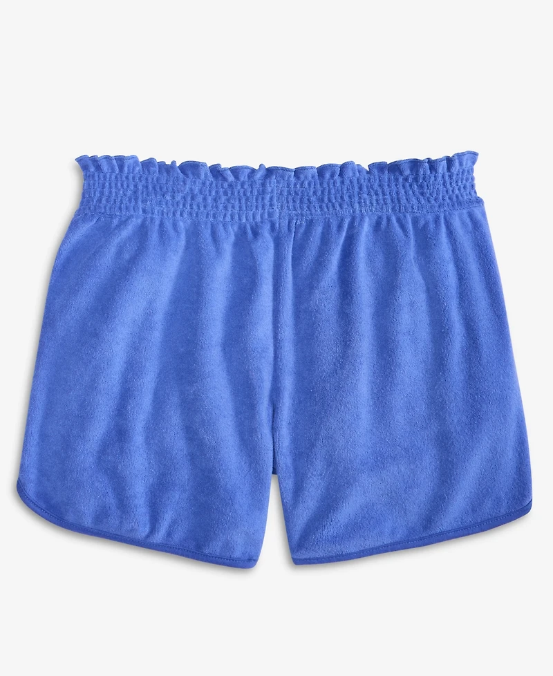 Champion Big Girls Solid-Color Ruched Terry Pull-On Shorts