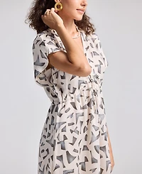 Reistor Women's Gathered Maxi Dress with Side Slits Mosaic