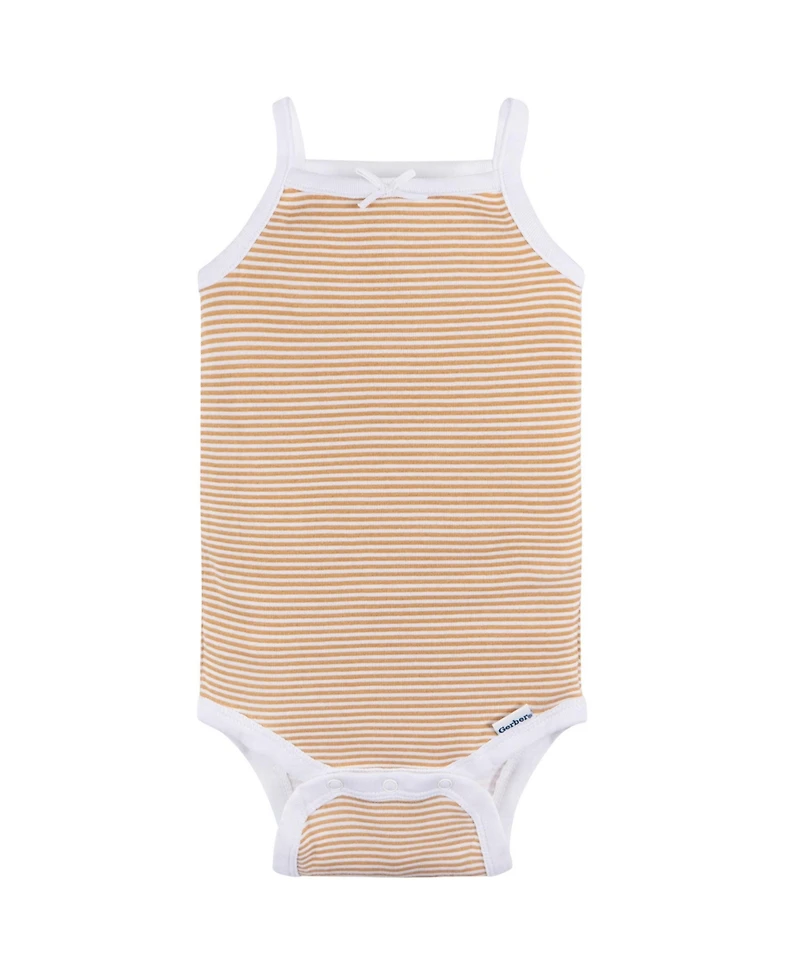Gerber Baby Girls 4-Pack Sleeveless Onesies Bodysuits