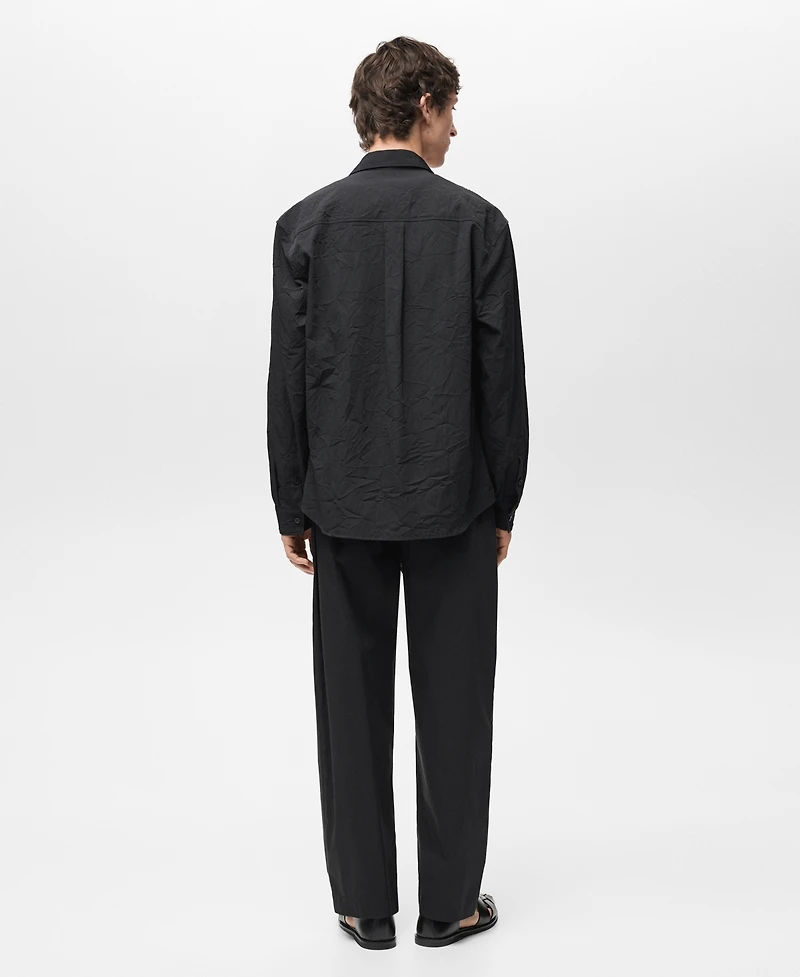 Mango Men's Regular-Fit Creased-Effect Shirt