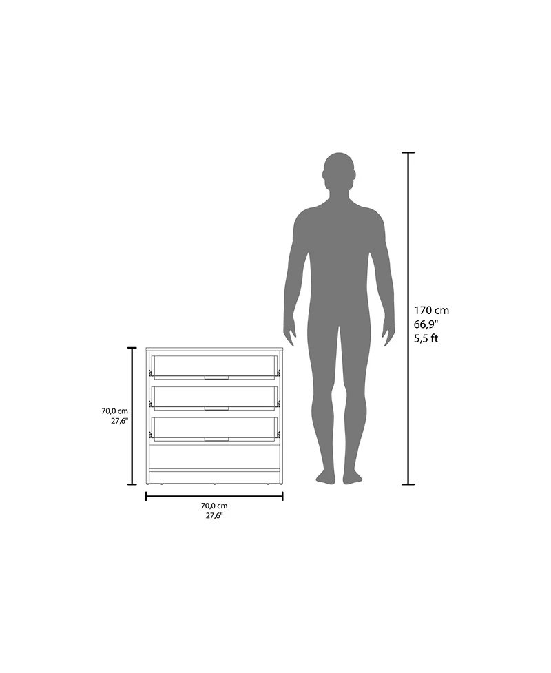 Artondale Dresser, 3 Drawers, 1 Shelf, Matt Gray / Natural Oak