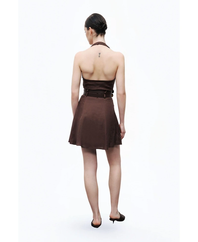 Nocturne Women's Double Belt Detailed Mini Dress