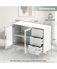 Modern Sideboard Buffet Cabinet with 2 Doors and 3 Drawers for Living Room Dining Room