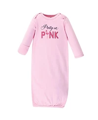 Hudson Baby Girls 4Pk Interlock Gowns
