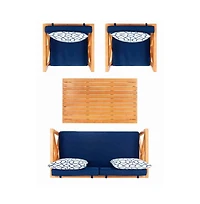 Nunzio 4 Pc Outdoor Set With Accent Pillows