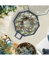 Wreath Storage Container - Clear Christmas Wreath Storage Bag, Dual Zipper and Handles - 30" Premium Wreath Storage Organizer Box - 2 Pack
