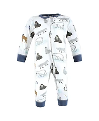 Hudson Baby Girls Cotton Sleep and Play