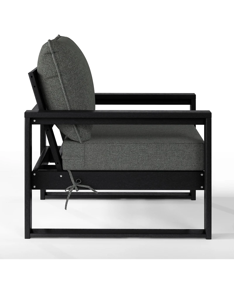 Outdoor Modern 3-Piece Hdpe Patio Sofa Set with Side Table