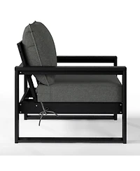 Outdoor Modern 3-Piece Hdpe Patio Sofa Set with Side Table