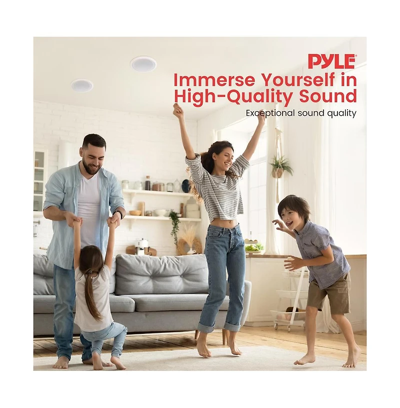 Pyle PWRC62 6.5" Weather Proof 2-Way In-Ceiling/In-Wall Stereo Speaker - 300W, Single Speaker