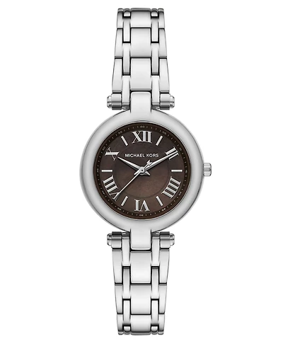 Michael Kors Women's Laney Three-Hand Silver-Tone Stainless Steel Watch, 30mm