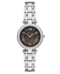 Michael Kors Women's Laney Three-Hand Silver-Tone Stainless Steel Watch, 30mm