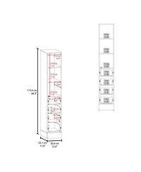 Magna Linen Cabinet, Three Shelves, Four Drawers, Black