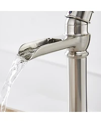 Waterfall Single Hole Single-Handle Vessel Bathroom Faucet