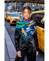 Jessie Zhao New York Double Sided Wool Silk Scarf Of Jungle Night