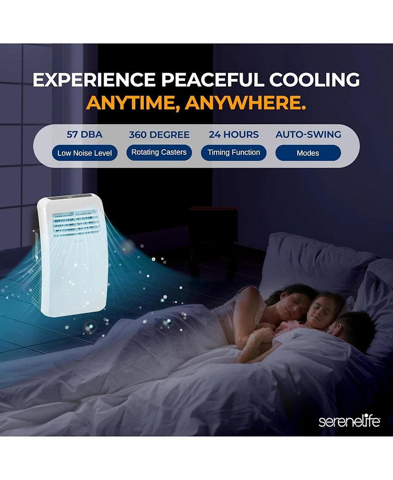 SereneLife 7,000 Btu Portable Air Conditioner with Dehumidifier & Fan