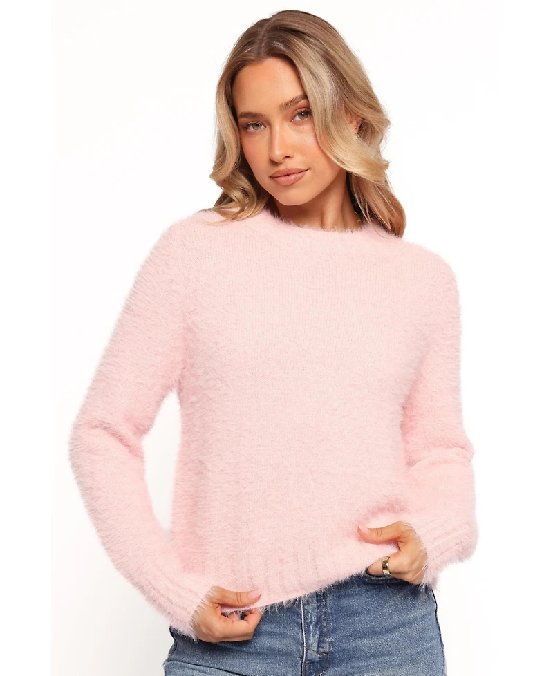 Petal and Pup Women's Aspra Fuzzy Crewneck Knit Sweater