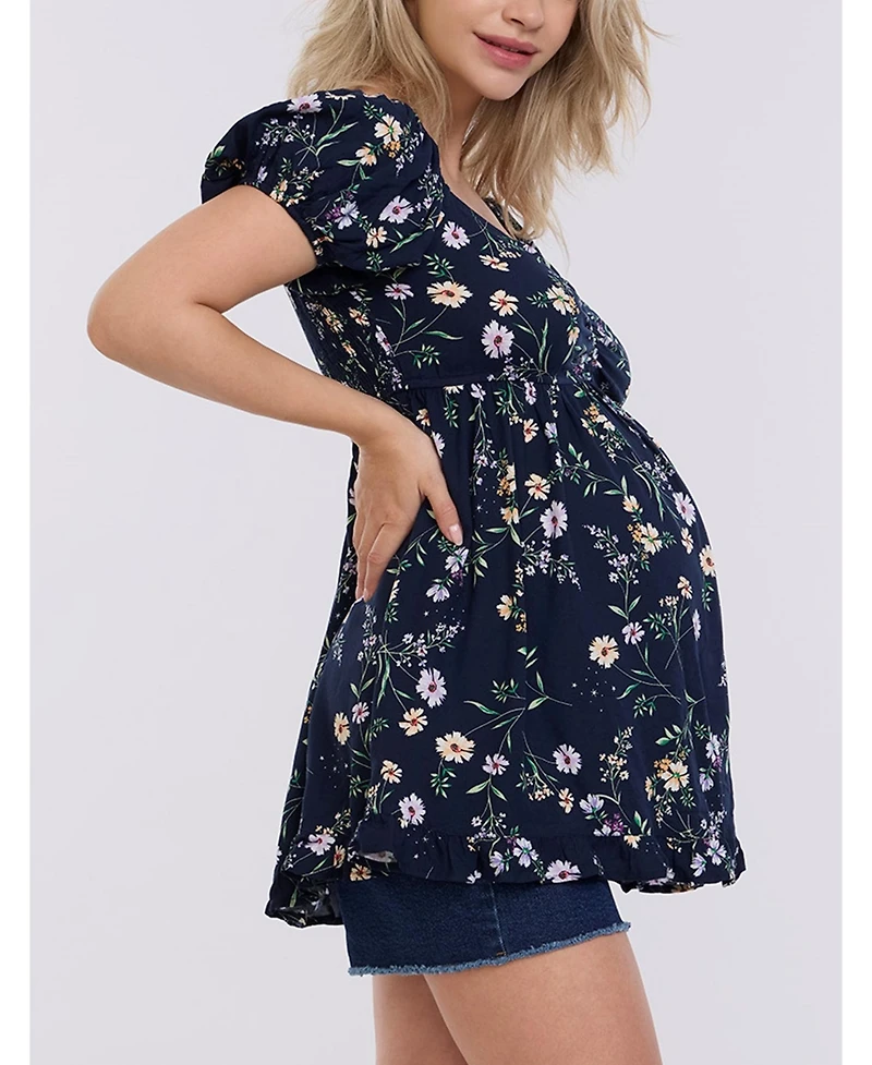 Motherhood Maternity Off the Shoulder Short Sleeve Babydoll Top